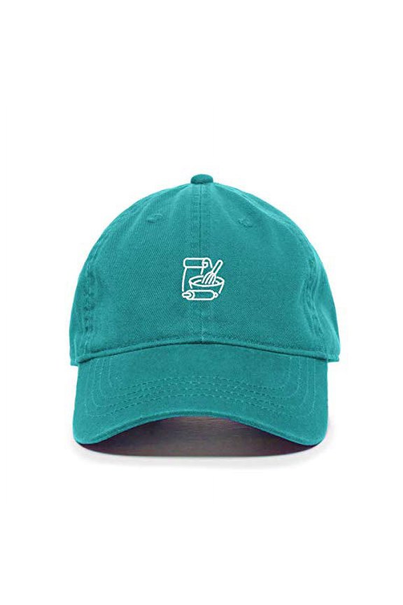 Bake Logo Baseball Cap Embroidered Cotton Adjustable Dad Hat Teal