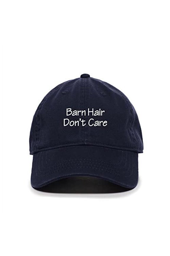 Barn Hair Don't Care Baseball Cap Embroidered Cotton Adjustable Dad Hat Navy