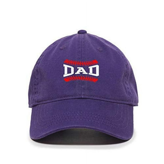 Tech Design Baseball Dad Baseball Cap Embroidered Cotton Adjustable Dad Hat Purple