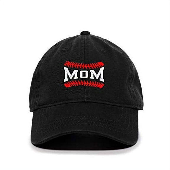 Tech Design Baseball Mom Baseball Cap Embroidered Cotton Adjustable Dad Hat Black