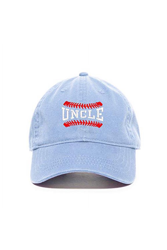Baseball Uncle Baseball Cap Embroidered Cotton Adjustable Dad Hat Light Blue
