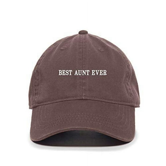 Tech Design Best Aunt Ever Baseball Cap Embroidered Cotton Adjustable Dad Hat Brown