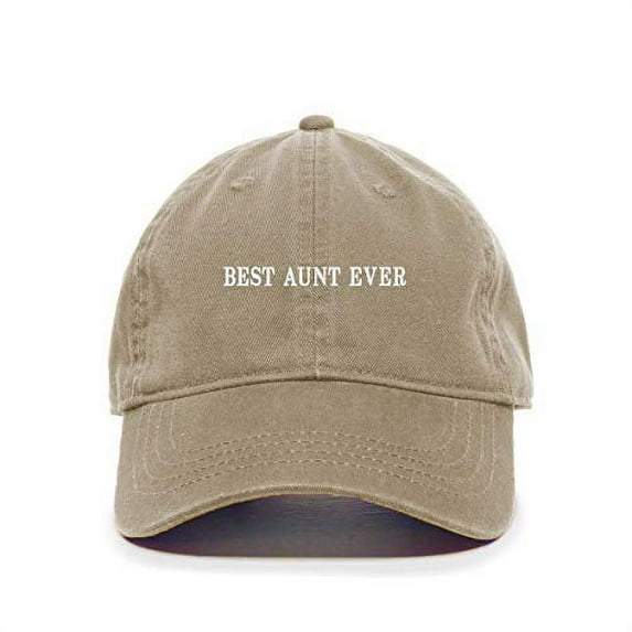 Tech Design Best Aunt Ever Baseball Cap Embroidered Cotton Adjustable Dad Hat Khaki