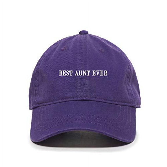Tech Design Best Aunt Ever Baseball Cap Embroidered Cotton Adjustable Dad Hat Purple