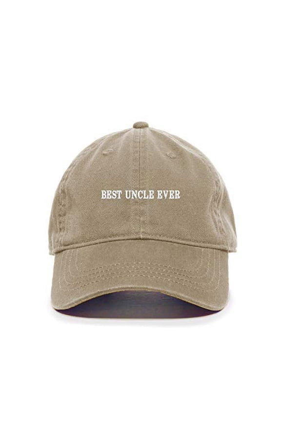Best Uncle Ever Baseball Cap Embroidered Cotton Adjustable Dad Hat Khaki