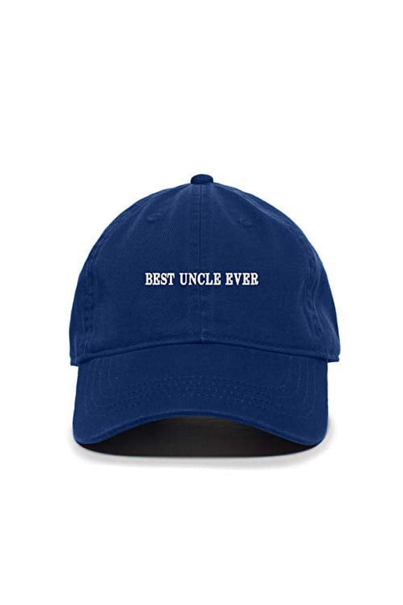 Best Uncle Ever Baseball Cap Embroidered Cotton Adjustable Dad Hat Royal Blue