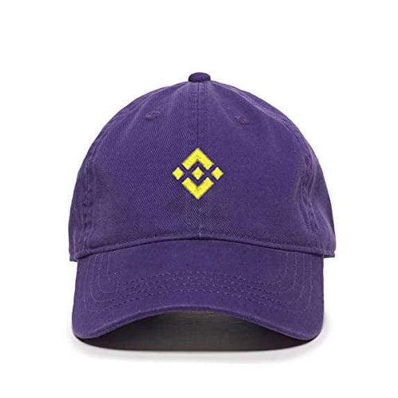 Tech Design Binance Baseball Cap Embroidered Cotton Adjustable Dad Hat Purple