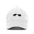 thumbnail image 1 of Tech Design Bull and Bear Market Baseball Cap Embroidered Cotton Adjustable Dad Hat White, 1 of 4