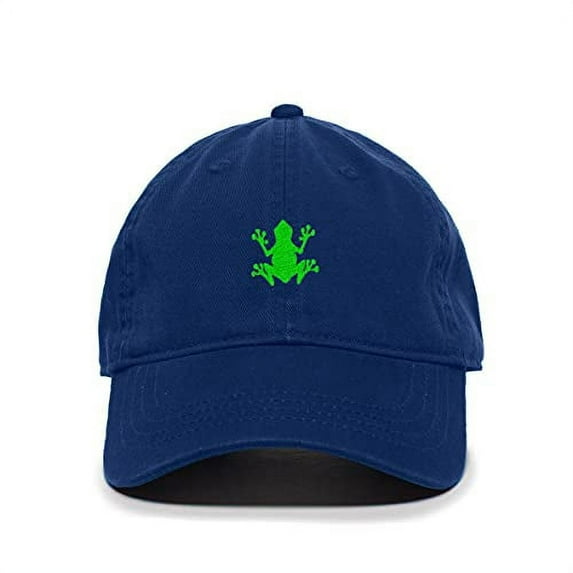 Tech Design Bullfrog Baseball Cap Embroidered Cotton Adjustable Dad Hat Royal Blue