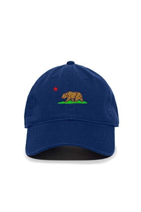 California Bear Baseball Cap Embroidered Cotton Adjustable Dad Hat Royal Blue