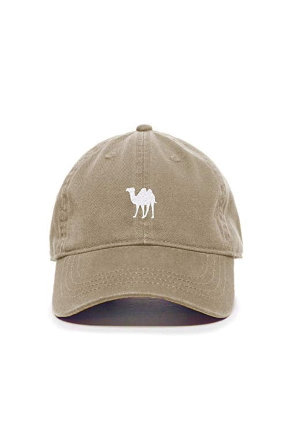 Camel Baseball Cap Embroidered Cotton Adjustable Dad Hat