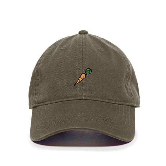 Tech Design Carrot Baseball Cap Embroidered Cotton Adjustable Dad Hat Olive
