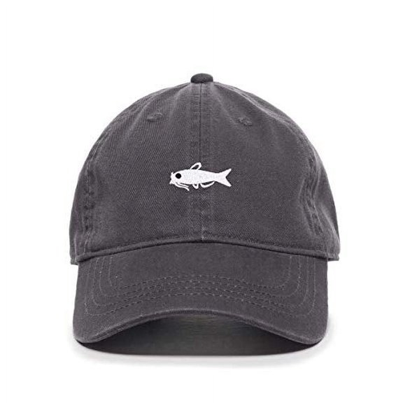 Tech Design Catfish Baseball Cap Embroidered Cotton Adjustable Dad Hat Charcoal