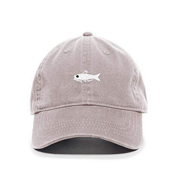 Tech Design Catfish Baseball Cap Embroidered Cotton Adjustable Dad Hat Light Grey