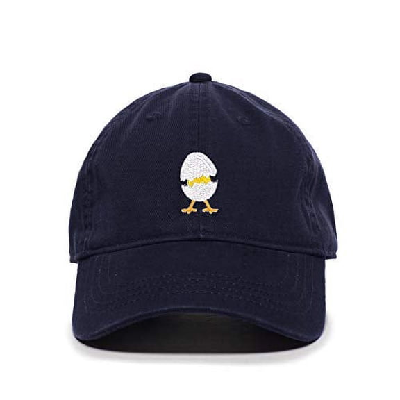 Tech Design Chick Hatching Baseball Cap Embroidered Cotton Adjustable Dad Hat Navy