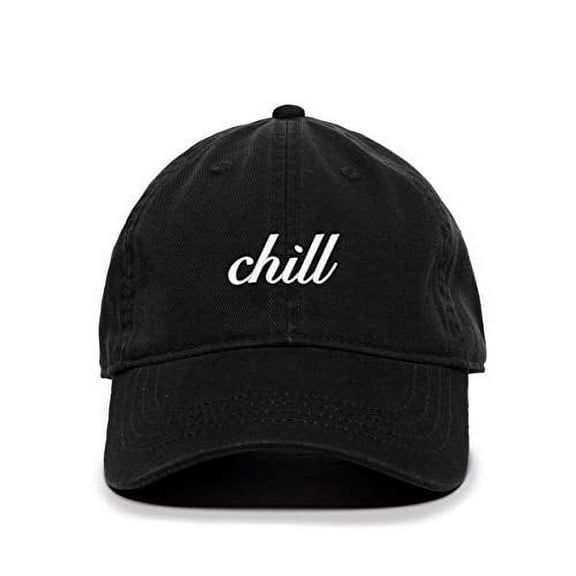 Tech Design Chill Baseball Cap Embroidered Cotton Adjustable Dad Hat Black