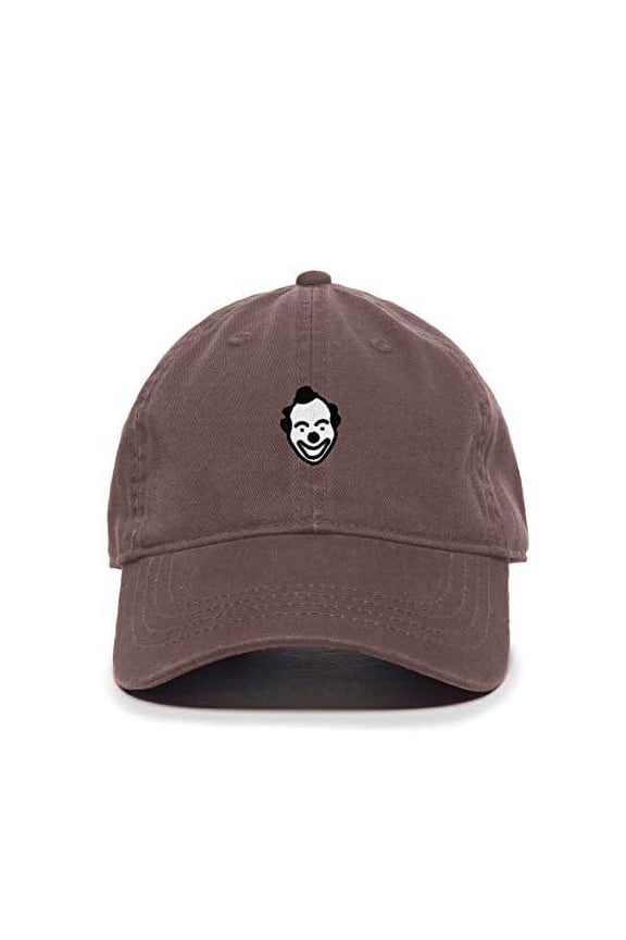 Clown Face Baseball Cap Embroidered Cotton Adjustable Dad Hat Brown