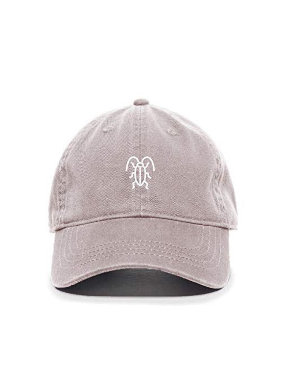 Cockroach Baseball Cap Embroidered Cotton Adjustable Dad Hat Light Grey