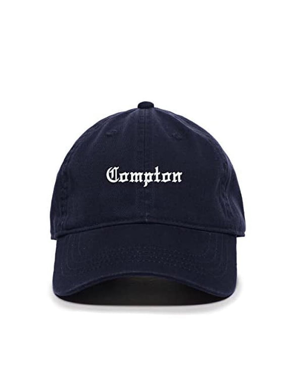 Compton Baseball Cap Embroidered Cotton Adjustable Dad Hat Navy