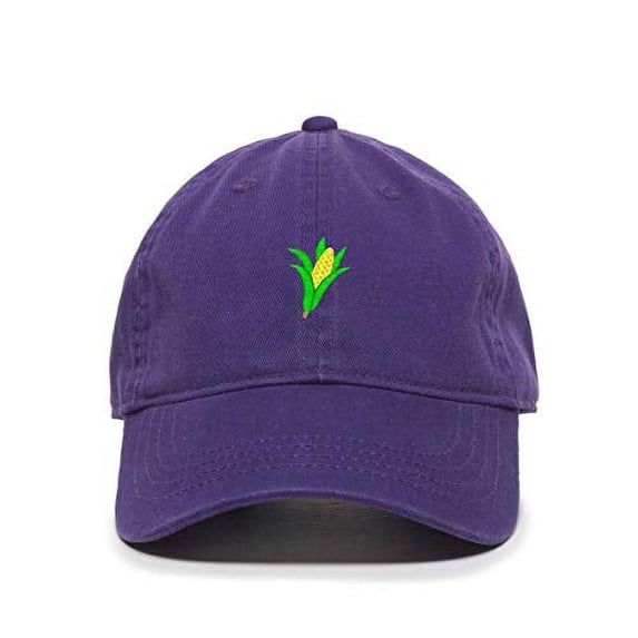 Tech Design Corn Baseball Cap Embroidered Cotton Adjustable Dad Hat Purple