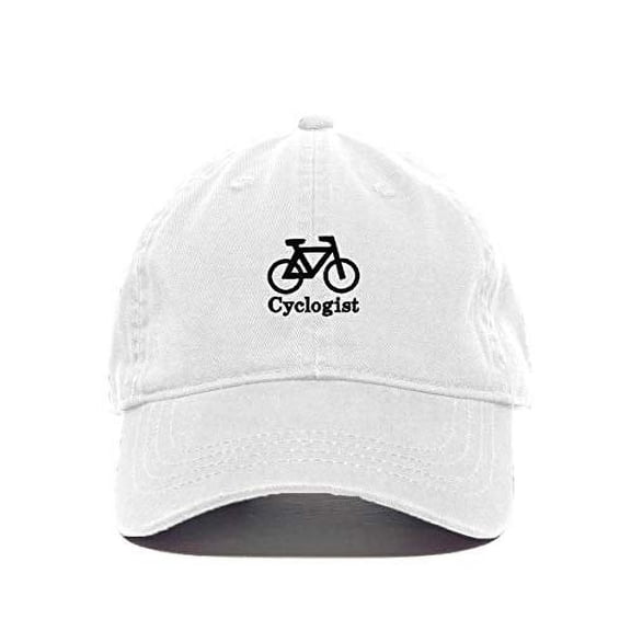 Tech Design Cyclogist Baseball Cap Embroidered Cotton Adjustable Dad Hat White
