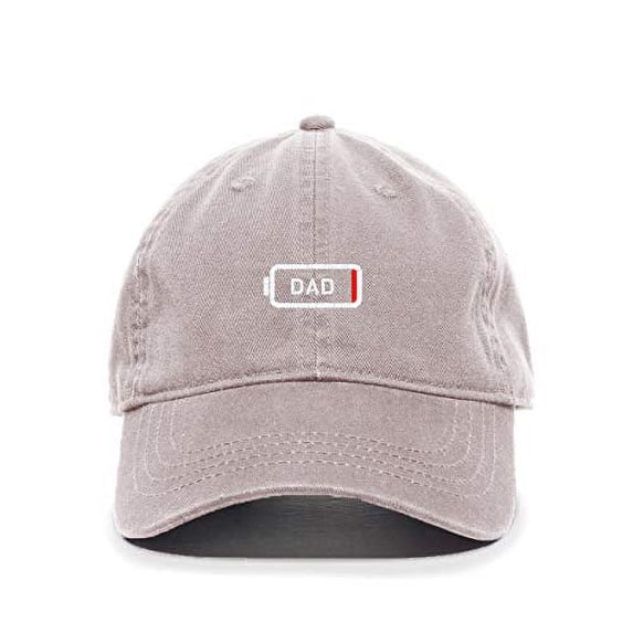 Tech Design Dad Battery Dying Baseball Cap Embroidered Cotton Adjustable Dad Hat Light Grey