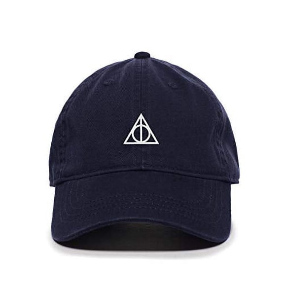Tech Design Deathly Hallows Baseball Cap Embroidered Cotton Adjustable Dad Hat Navy