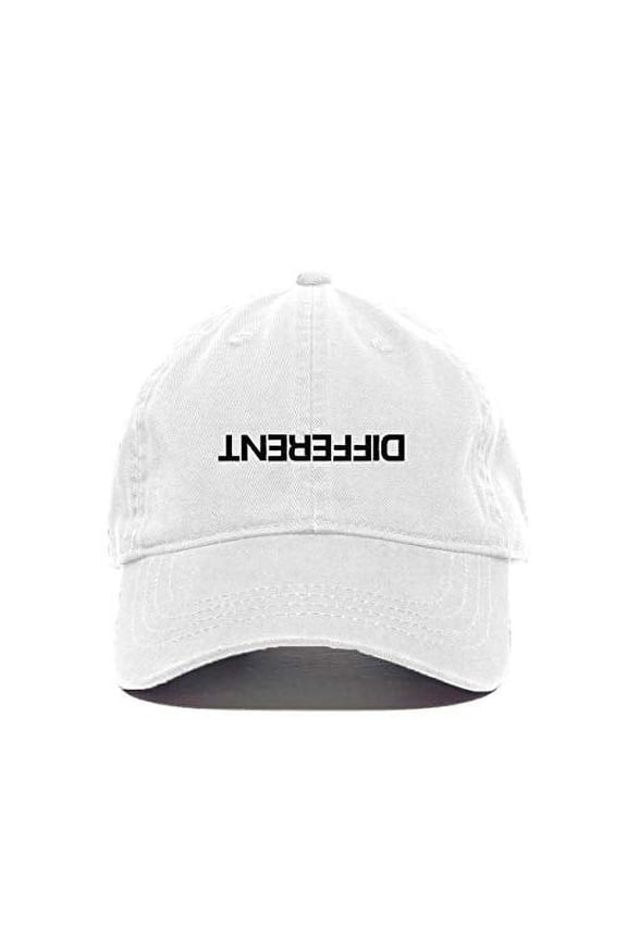 Different Baseball Cap Embroidered Cotton Adjustable Dad Hat White