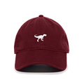 thumbnail image 1 of Tech Design Dinosaur Baseball Cap Embroidered Cotton Adjustable Dad Hat Burgundy, 1 of 1