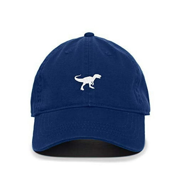 Tech Design Dinosaur Baseball Cap Embroidered Cotton Adjustable Dad Hat Royal Blue