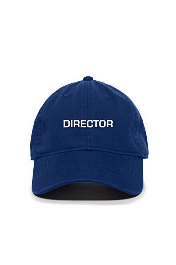 Director Baseball Cap Embroidered Cotton Adjustable Dad Hat Royal Blue