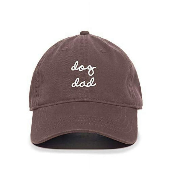 Tech Design Dog Dad Baseball Cap Embroidered Cotton Adjustable Dad Hat Brown