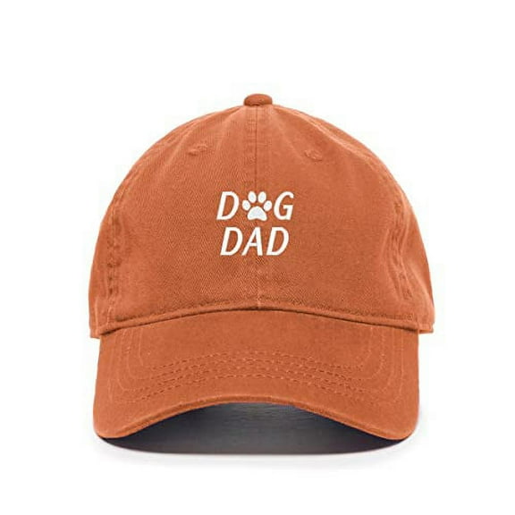 Tech Design Dog Dad Baseball Cap Embroidered Cotton Adjustable Dad Hat Orange