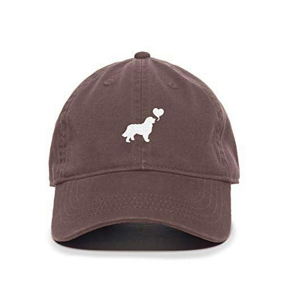 Tech Design Dog with Heart Baseball Cap Embroidered Cotton Adjustable Dad Hat Brown