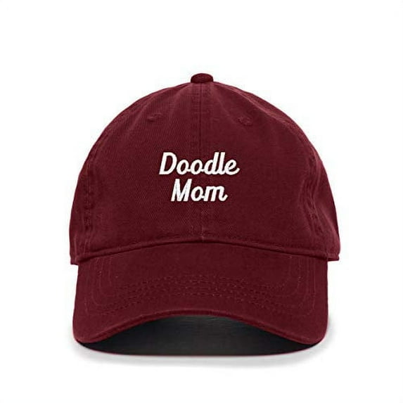 Tech Design Doodle Mom Baseball Cap Embroidered Cotton Adjustable Dad Hat Burgundy