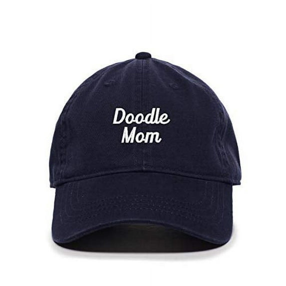 Tech Design Doodle Mom Baseball Cap Embroidered Cotton Adjustable Dad Hat Navy