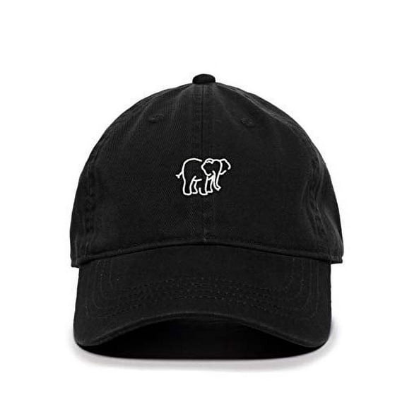 Tech Design Elephant Baseball Cap Embroidered Cotton Adjustable Dad Hat Black