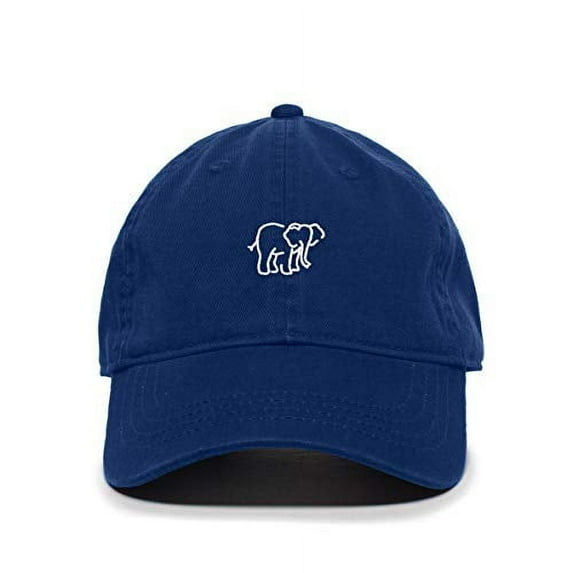 Tech Design Elephant Baseball Cap Embroidered Cotton Adjustable Dad Hat Royal Blue