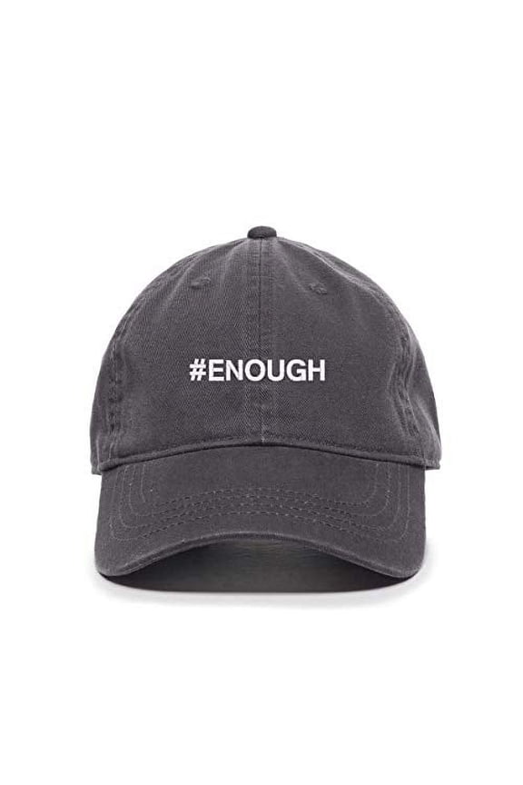 #Enough BLM Baseball Cap Embroidered Cotton Adjustable Dad Hat Charcoal