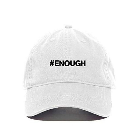 Tech Design #Enough BLM Baseball Cap Embroidered Cotton Adjustable Dad Hat White