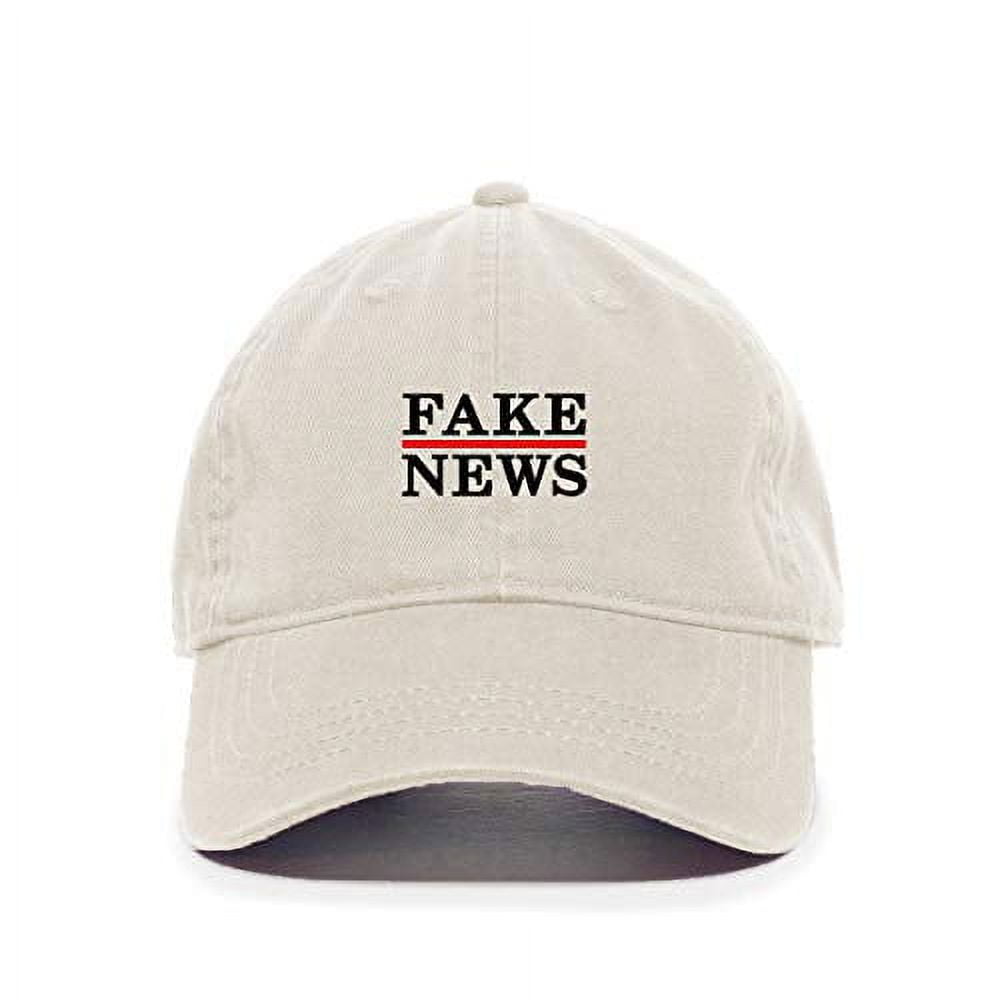 Tech Design "Fake News" Baseball Cap - Embroidered Cotton Dad Hat, Adjustable Strap, Unisex