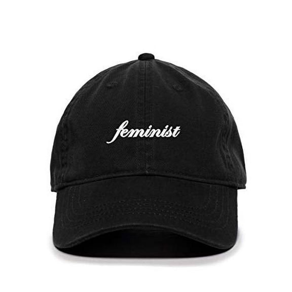 Tech Design Feminist Baseball Cap Embroidered Cotton Adjustable Dad Hat Black