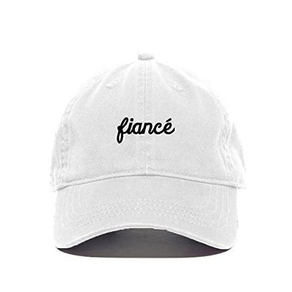 Tech Design Fiance Baseball Cap Embroidered Cotton Adjustable Dad Hat White