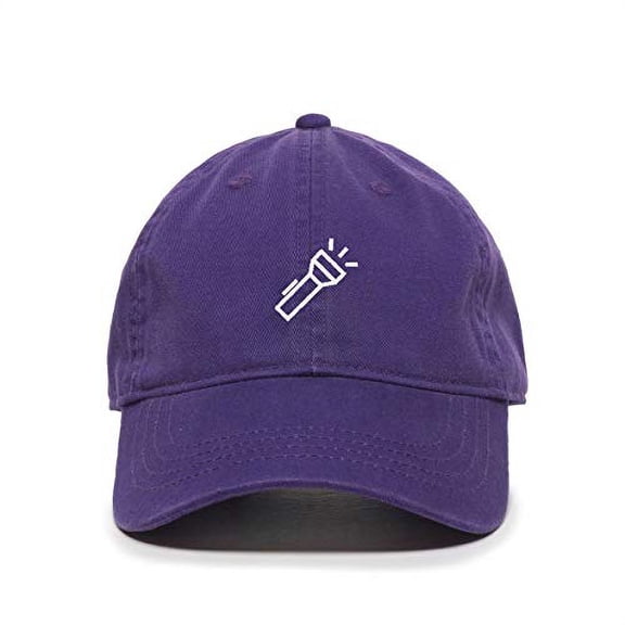 Tech Design Flashlight Baseball Cap Embroidered Cotton Adjustable Dad Hat Purple