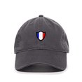 thumbnail image 1 of Tech Design France French Flag Baseball Cap Embroidered Cotton Adjustable Dad Hat Charcoal, 1 of 1