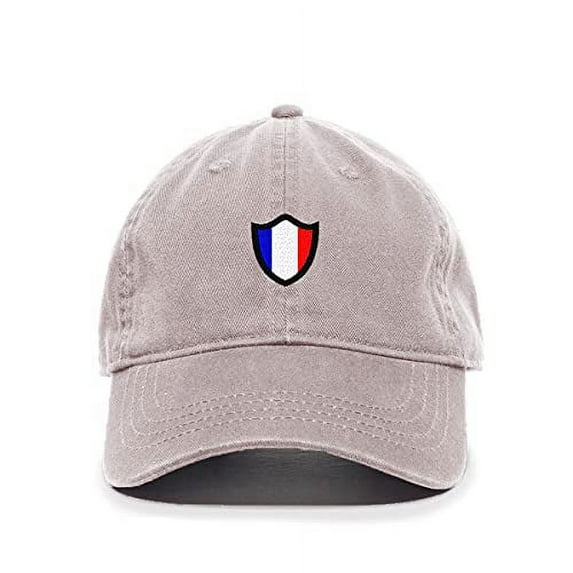 Tech Design France French Flag Baseball Cap Embroidered Cotton Adjustable Dad Hat Light Grey