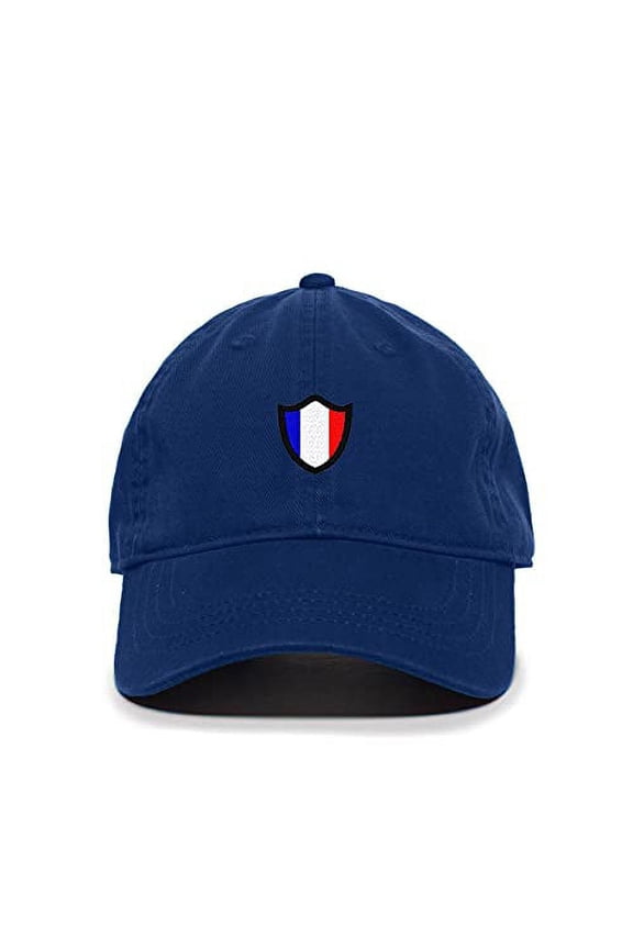 France French Flag Baseball Cap Embroidered Cotton Adjustable Dad Hat Royal Blue