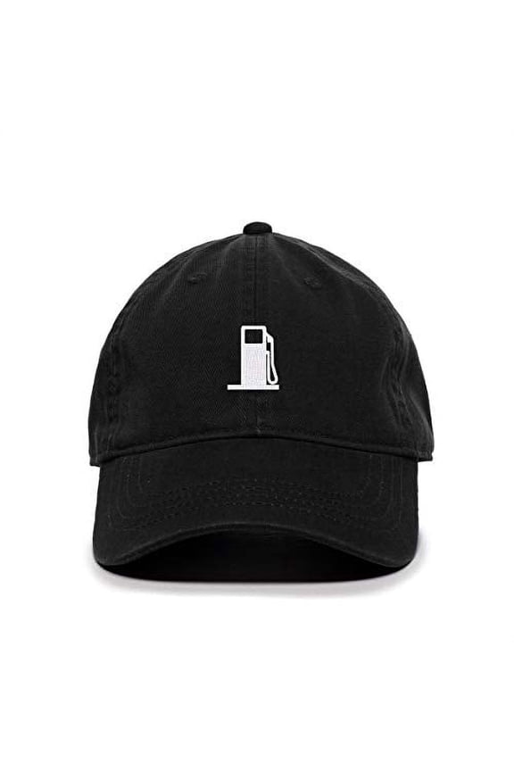 Gas Pump Baseball Cap Embroidered Cotton Adjustable Dad Hat Black