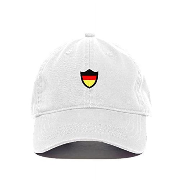 Tech Design Germany Deutschland Flag Baseball Cap Embroidered Cotton Adjustable Dad Hat White