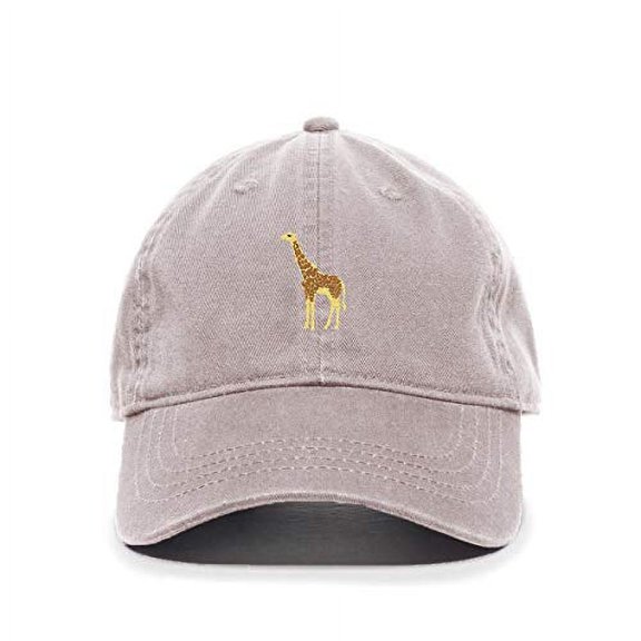 Tech Design Giraffe Baseball Cap Embroidered Cotton Adjustable Dad Hat Light Grey